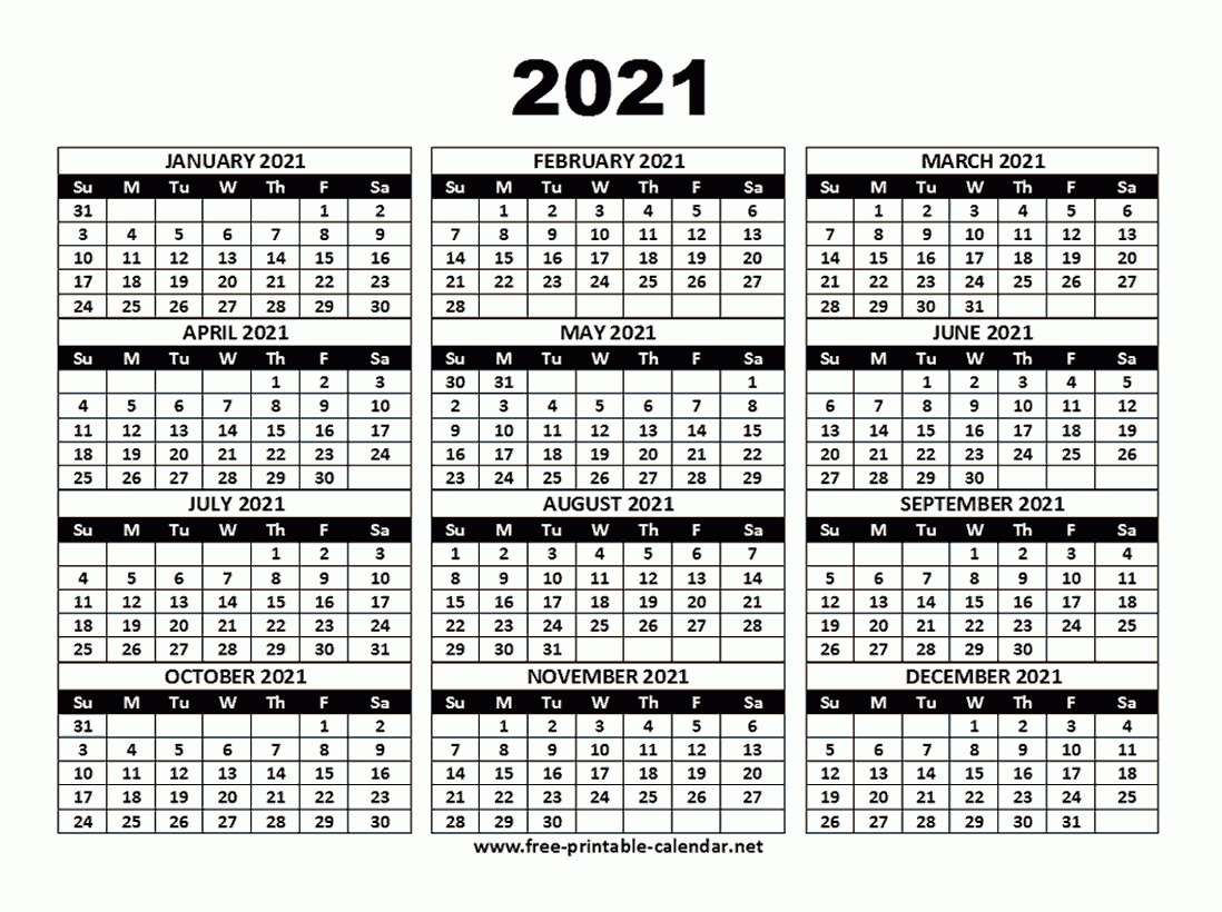 2021 Calendar Template Download Printable Templates 1