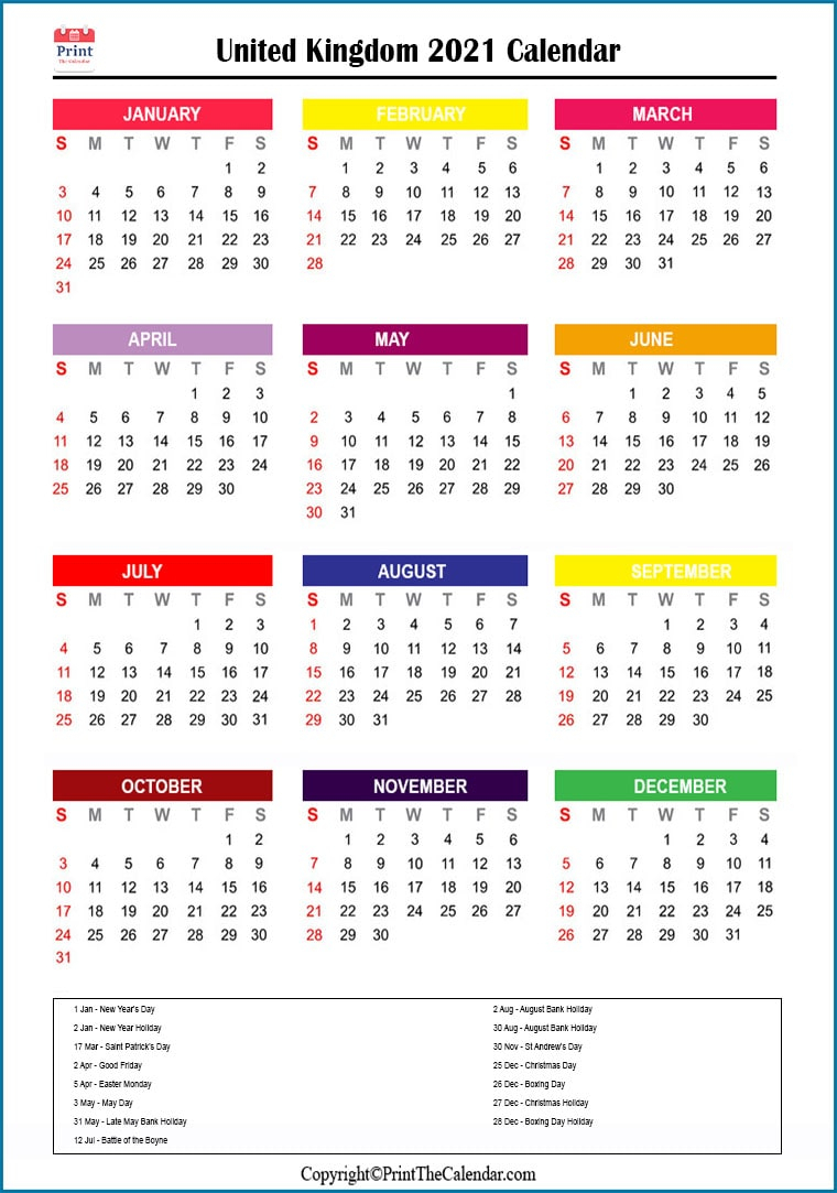 2021 holiday calendar uk uk 2021 holidays