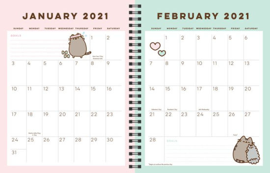 2021 Pusheen 16 Month Weekly Monthly Planner Calendar