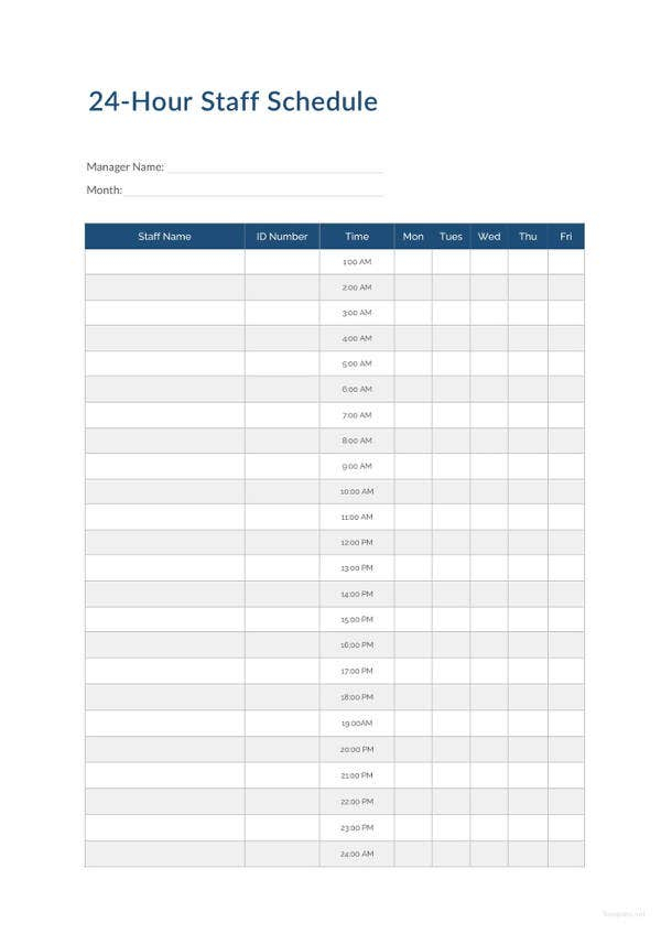 22 24 hours schedule templates pdf doc excel free