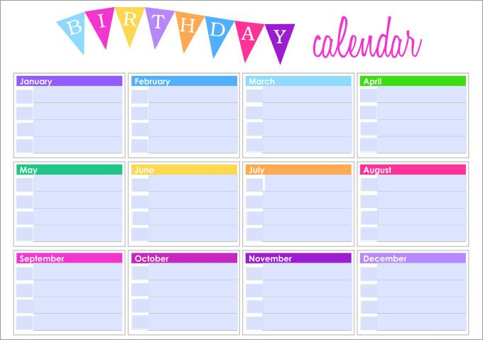 45 birthday calendar templates psd pdf excel