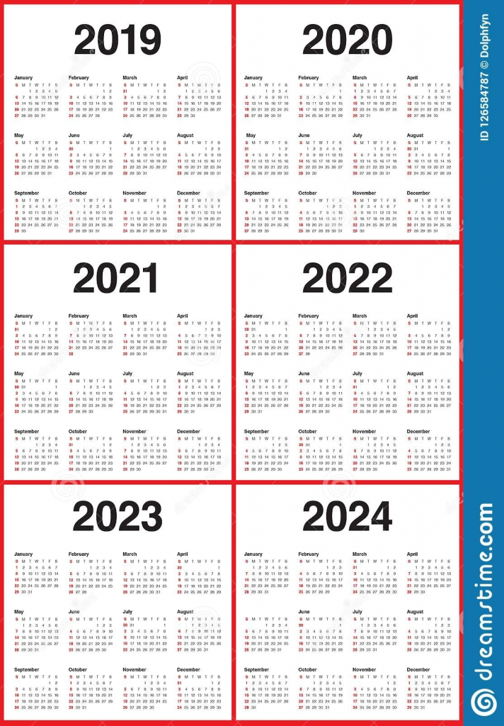 5 yea calender calendar template 2021