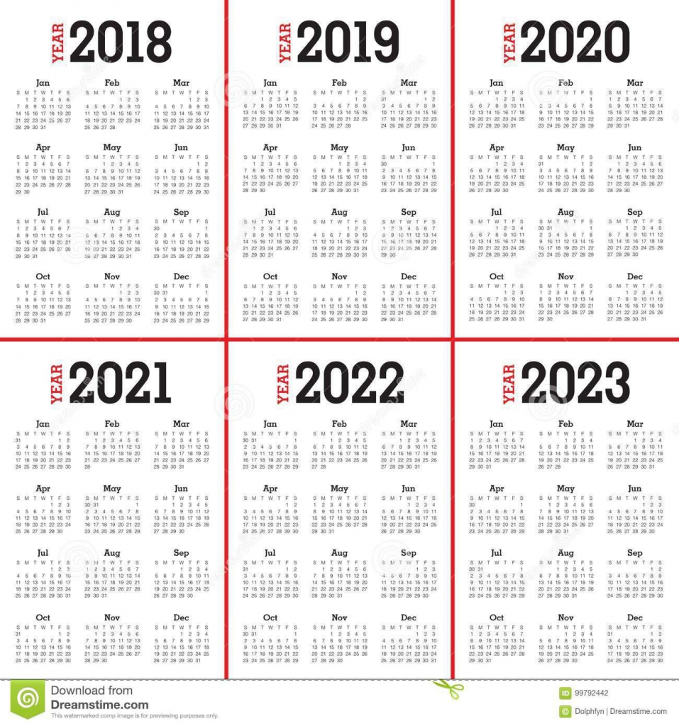 5 year calender calendar template 2021