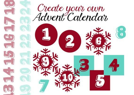 advent calendar numbers printable calendar christmas