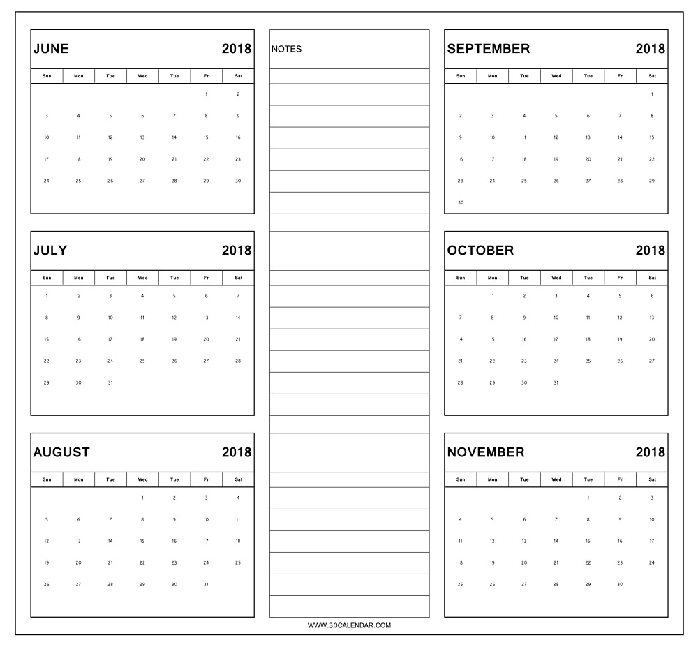 6 Month Printable Calendar Printable World Holiday