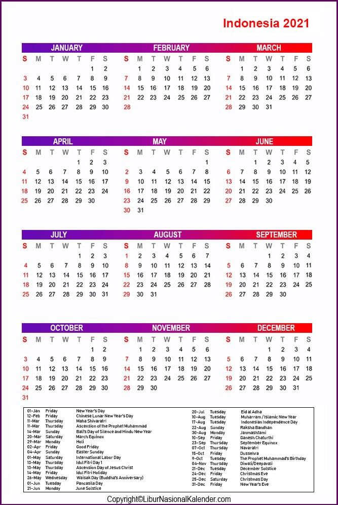 Calendar For 2021 With Holidays And Ramadan When Is