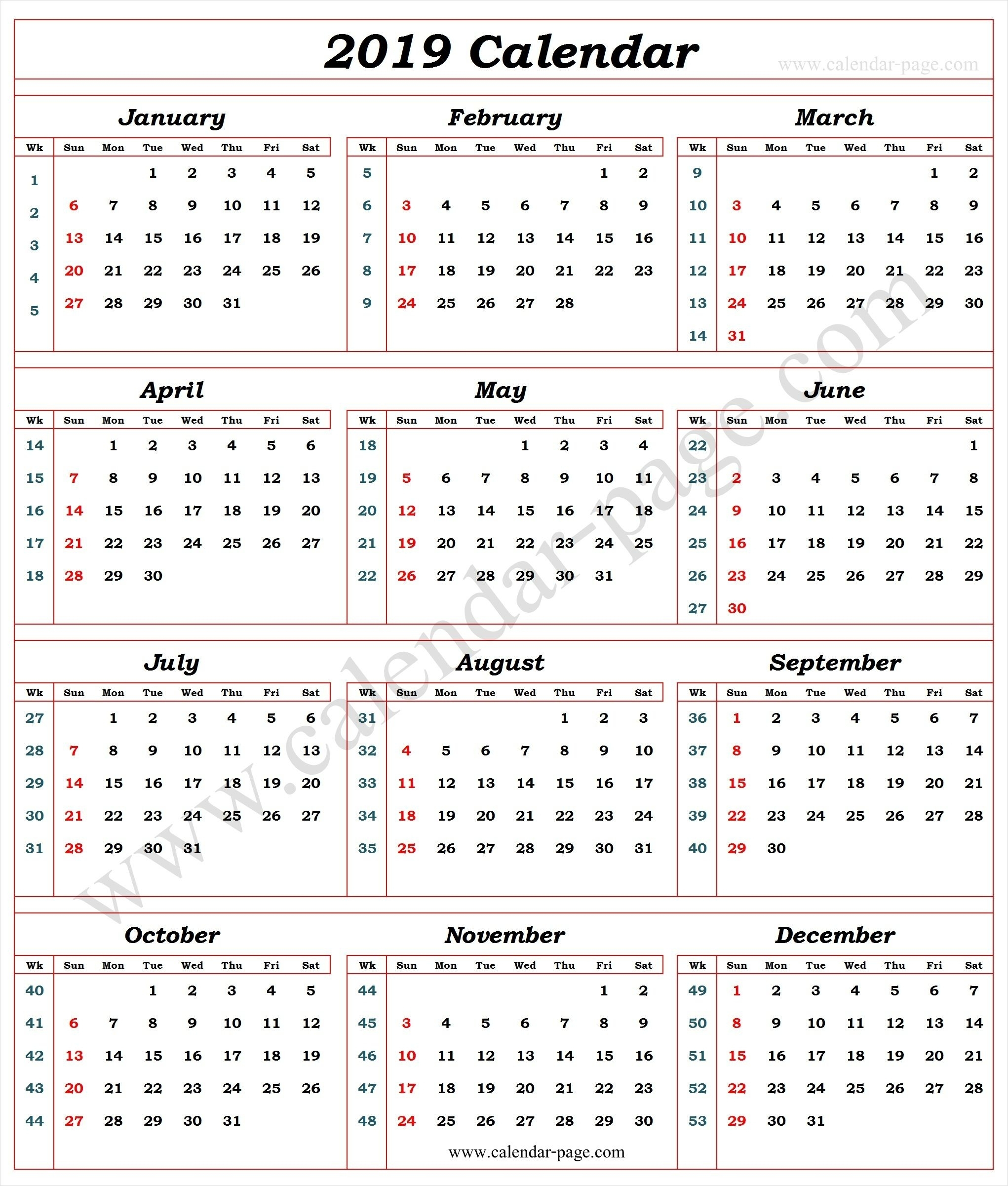 Calendar With Week Numbers Ten Free Printable Calendar