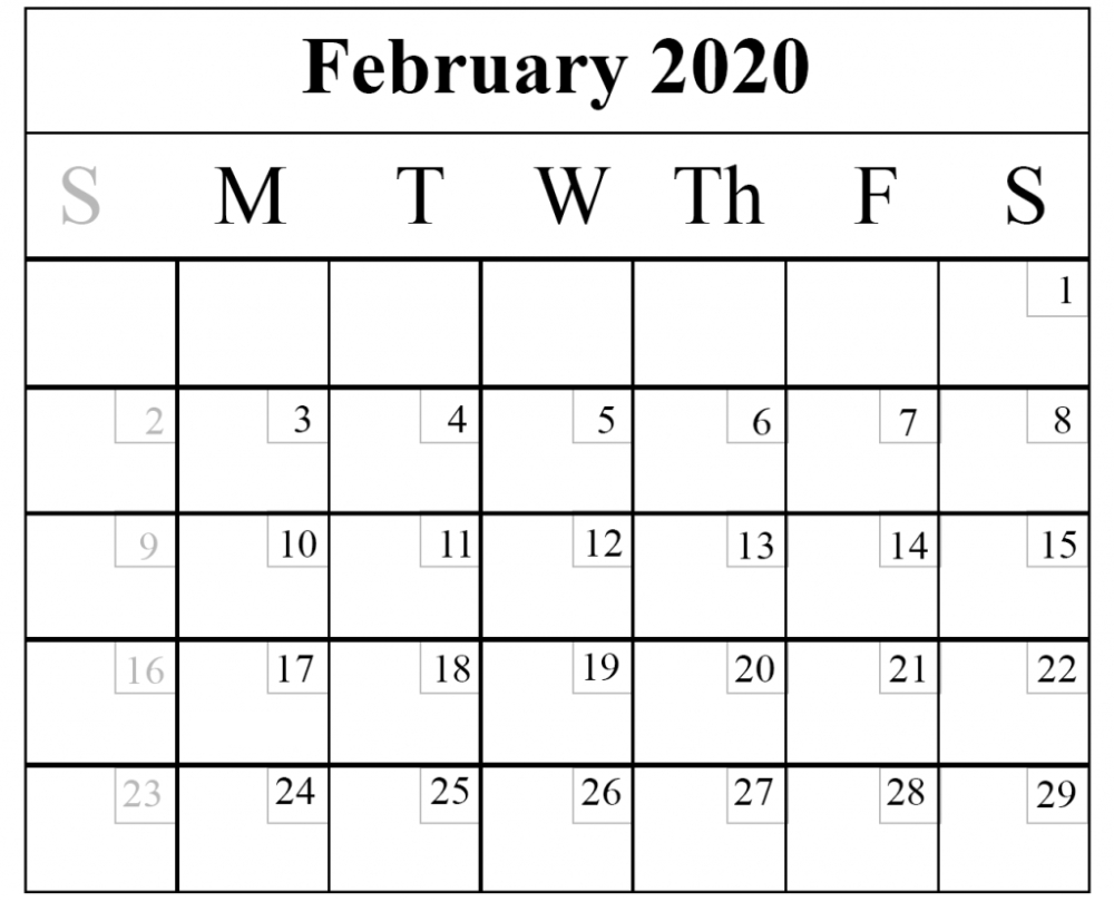 February 2020 Calendar Word Excel Pdf 12 Month