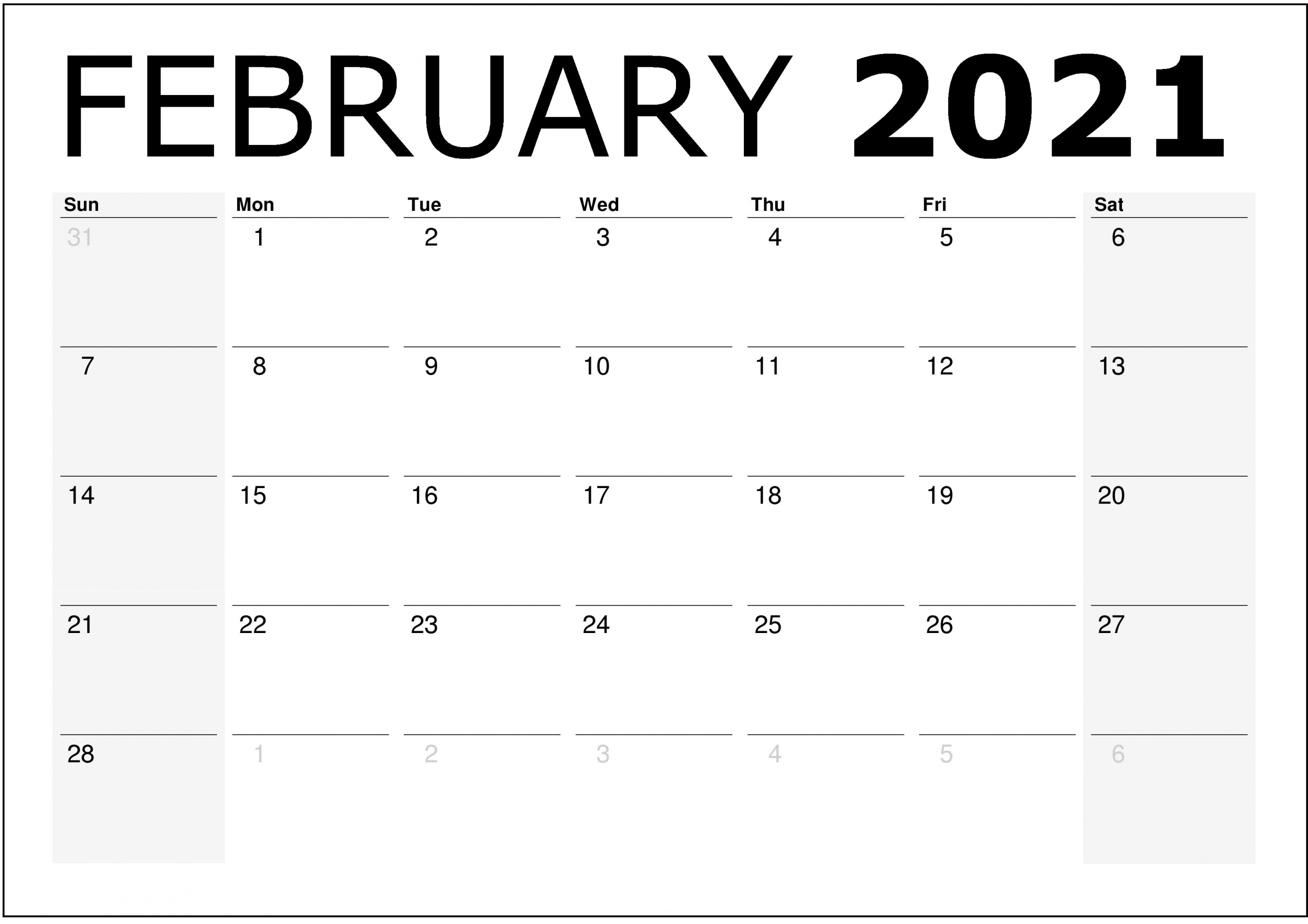February 2021 Calendar With Holidays Printable Calendar