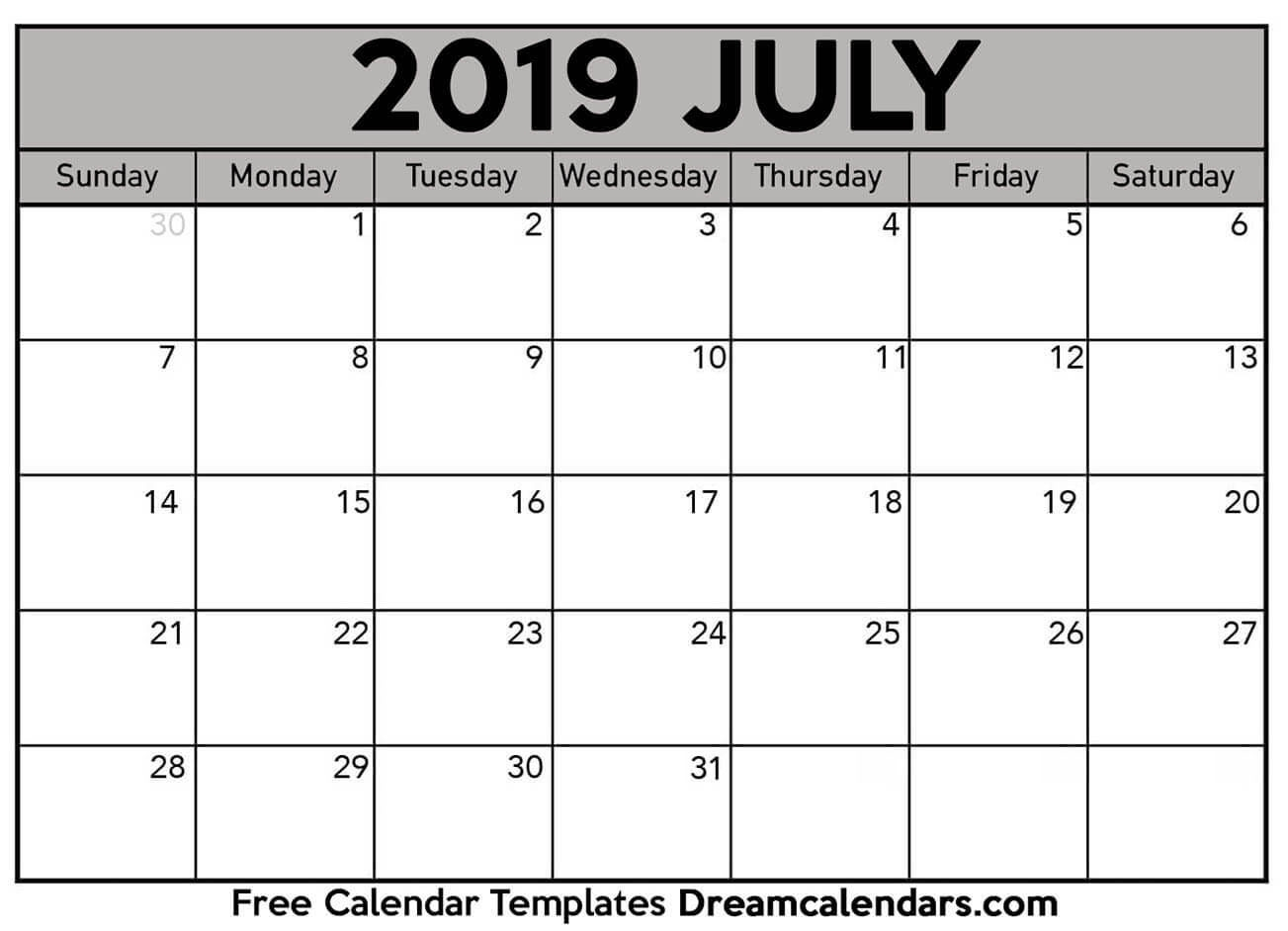 Free At A Glance Editable Calendar July 2019 June 2020 1