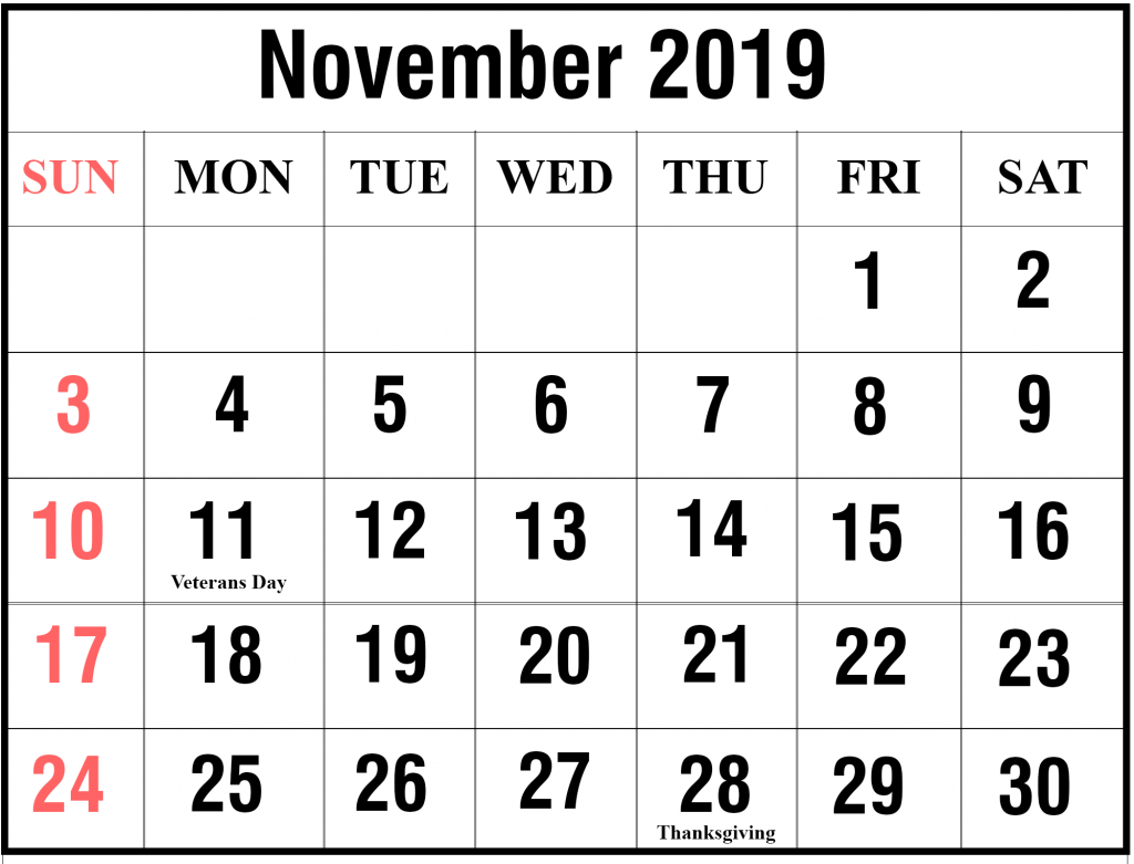 free blank november 2020 calendar printable in pdf word