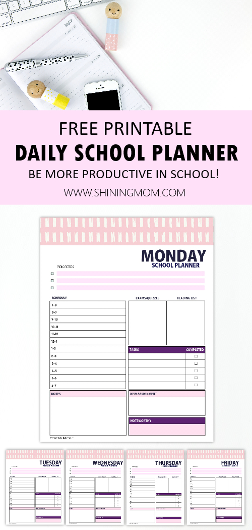 free brilliant daily school planner for students