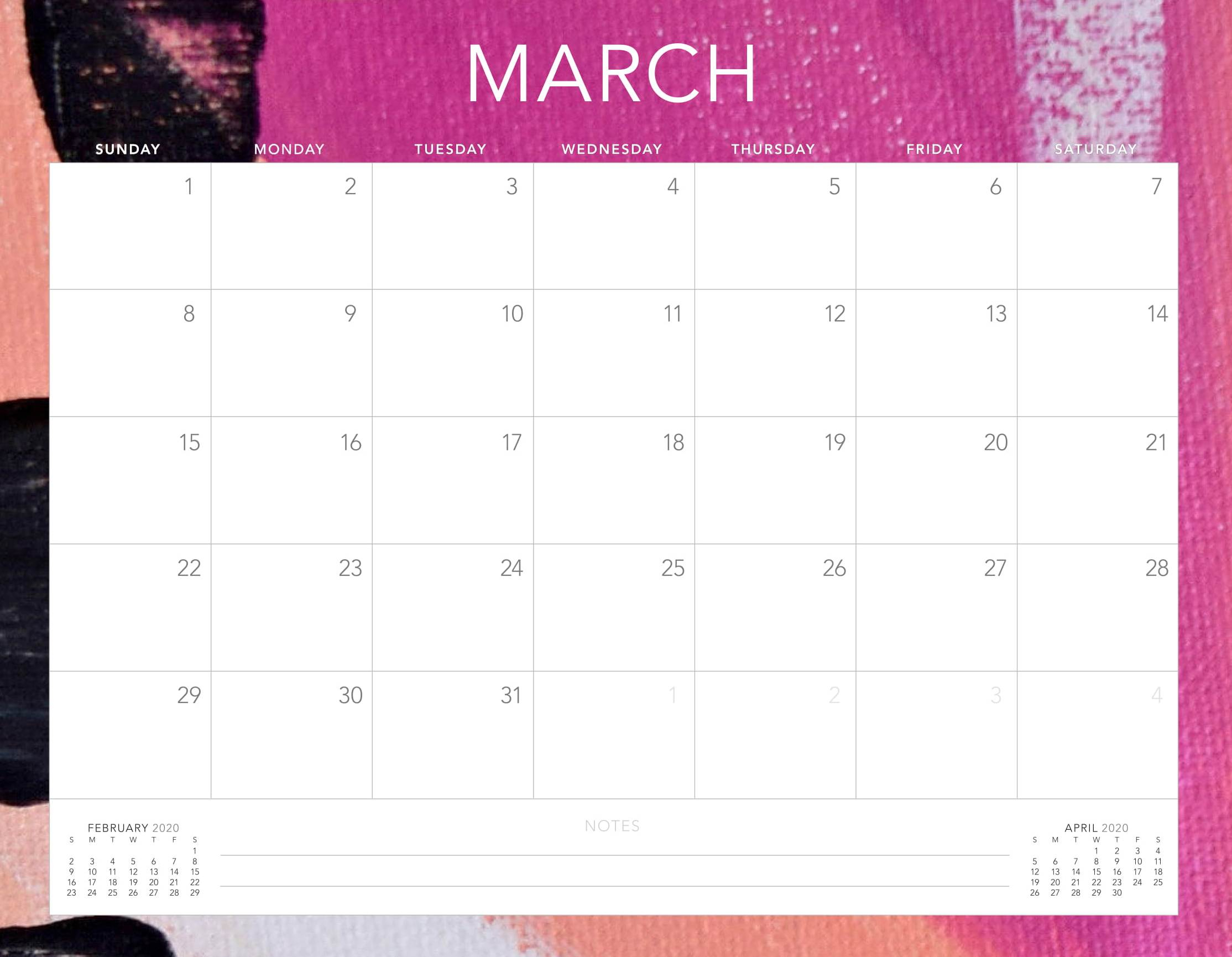 free cute printable monthly calendar 2020 2021 calendar
