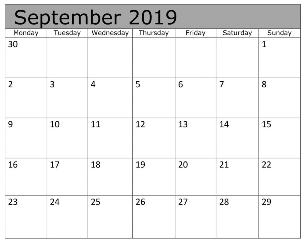 free download september monthly 2019 calendar holiday