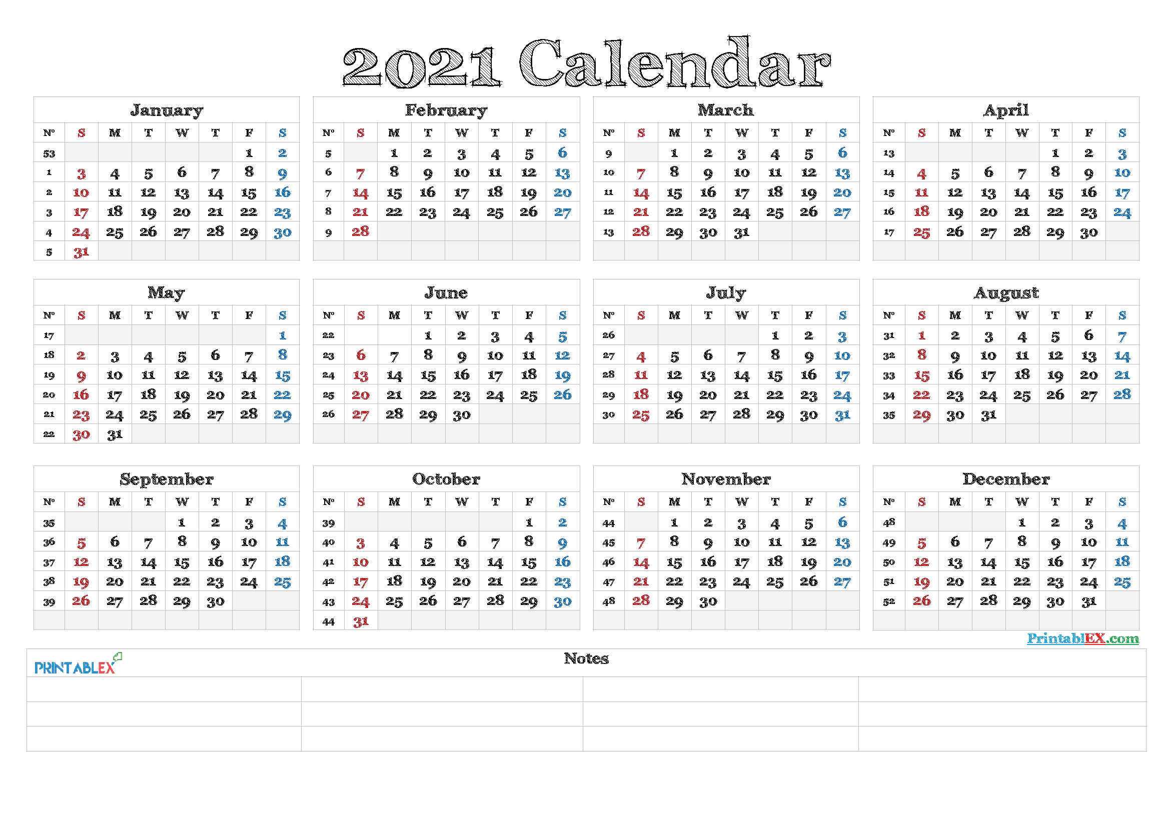 Free Editable Weekly 2021 Calendar 2021 Editable Yearly