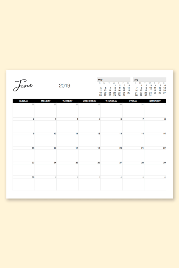 Free June 2019 Printable Calendar Download And Print