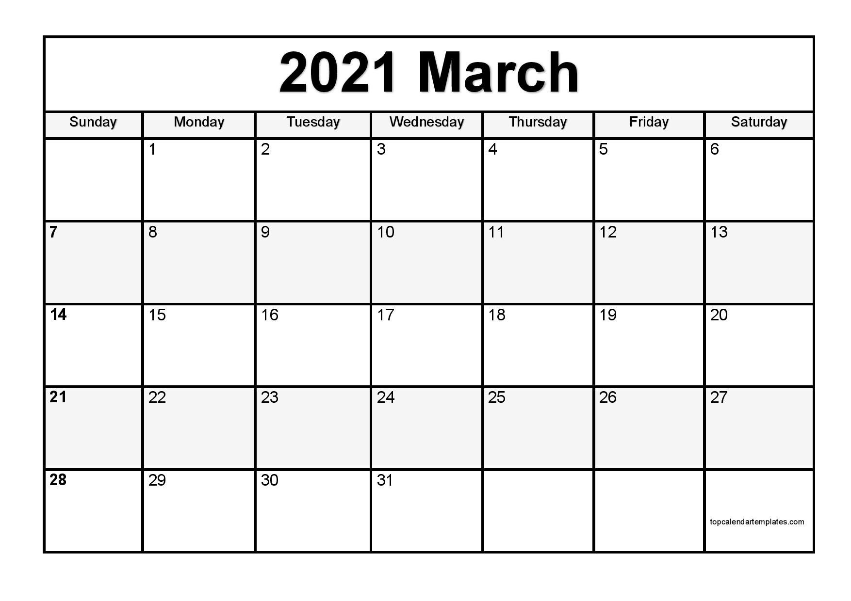 free march 2021 printable calendar in editable format 1