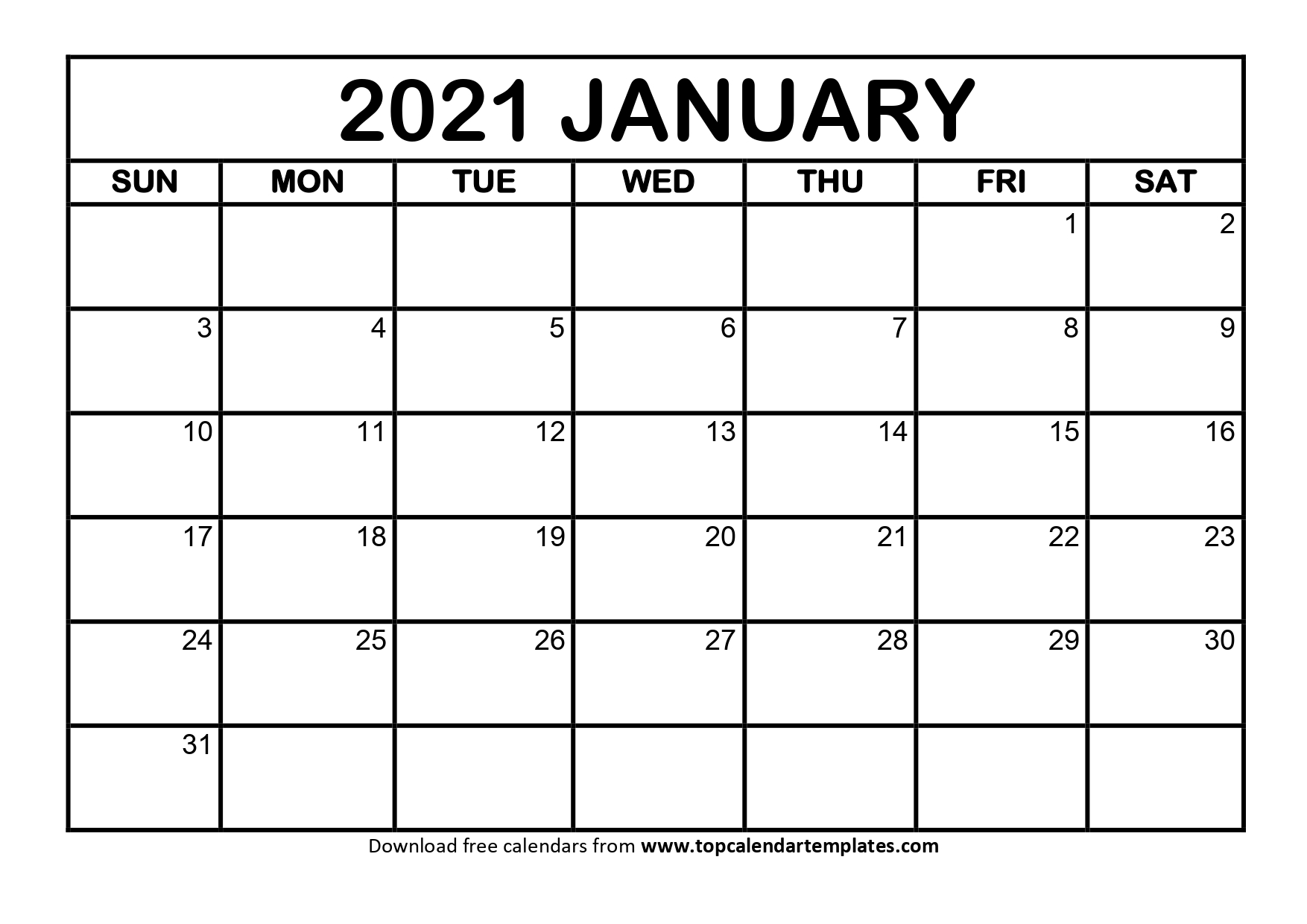 january 2021 printable calendar editable templates 1