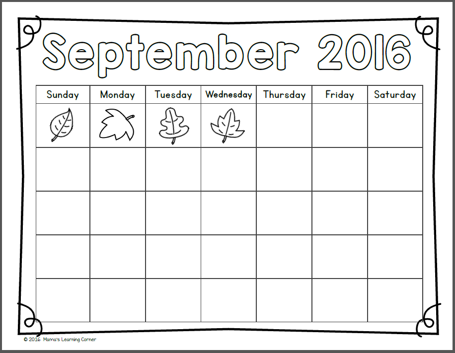 Kindergarten And First Grade Calendar Notebook 2016 2017