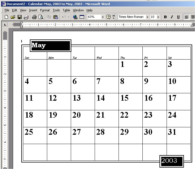 microsoft word calendar template 2013 monthly