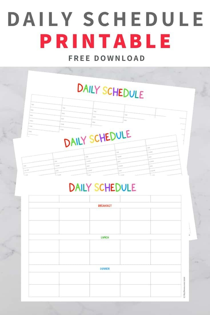 perfect monday to friday kids schedule free download get