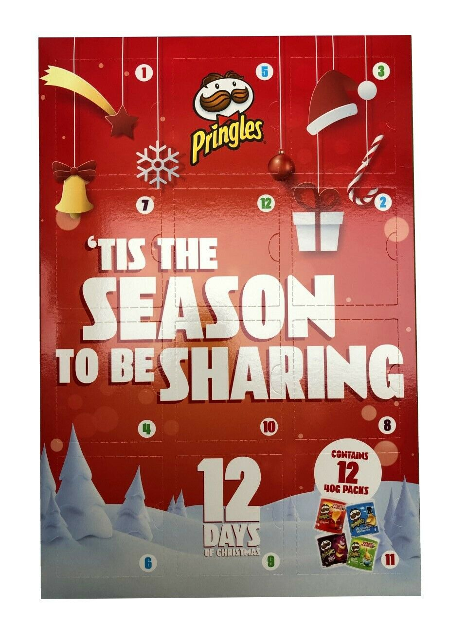 Pringles 12 Days Of Christmas Advent Calendar 12 X 40g