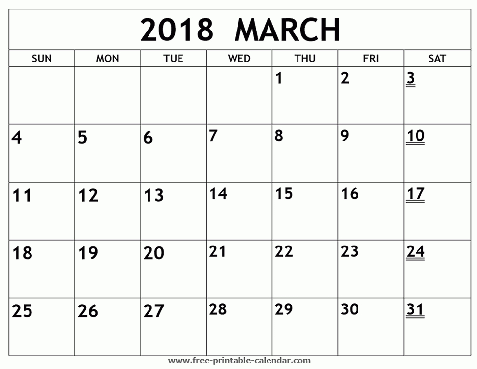 Printable 2018 March Calendar June Calendar Printable