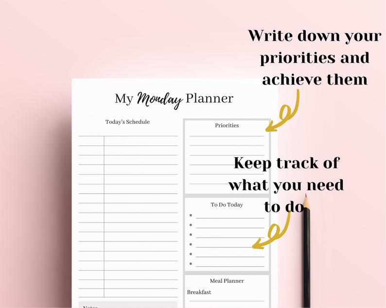 Printable Daily Planner 2020 2021 Hourly Planner Day Etsy 4