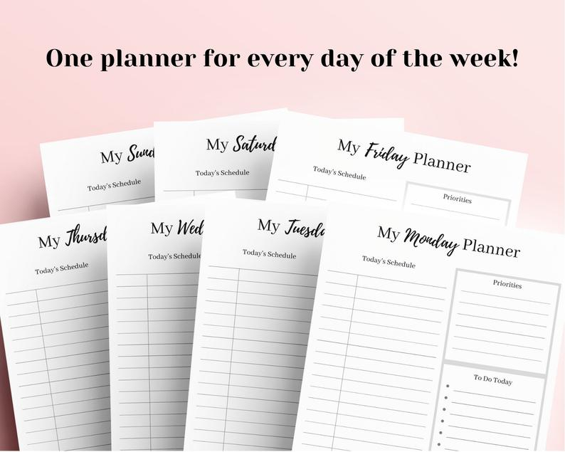 Printable Daily Planner 2020 2021 Hourly Planner Day Etsy 5