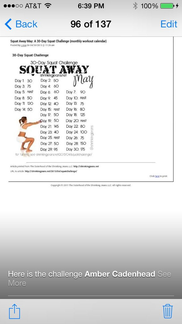 Squats 30 Day Squat Challenge Month Workout Workout