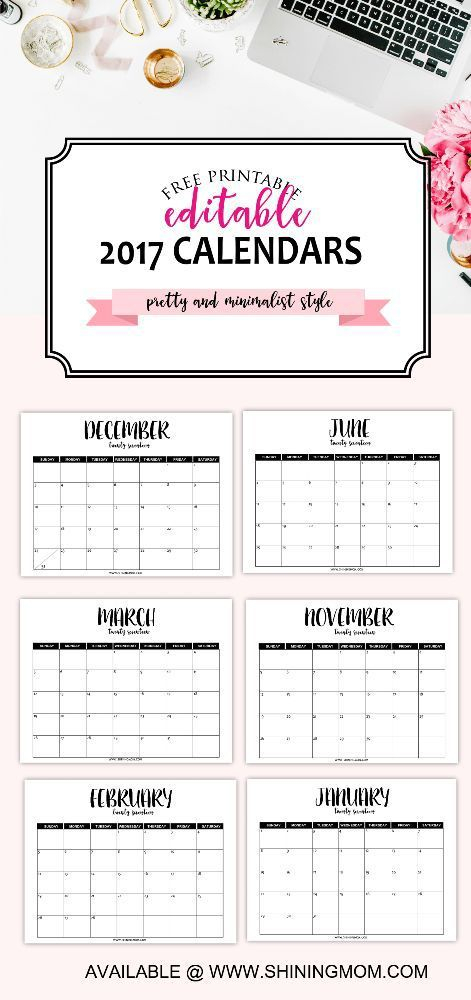 the best free printable calendars for 2017 organization