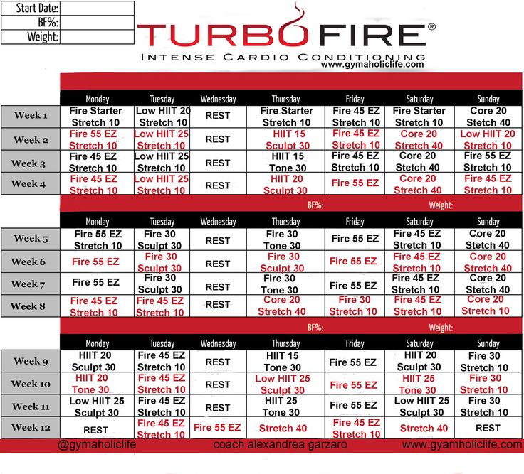 turbo fire workout calendar calendar template 2019