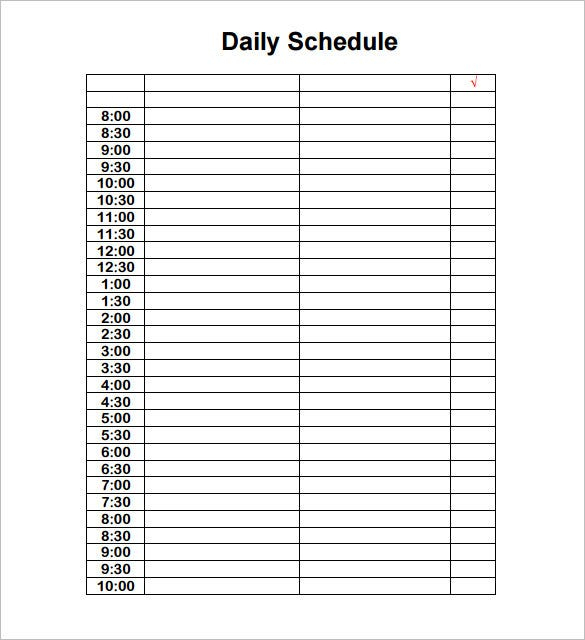 10 daily schedule templates docs pdf free premium 1