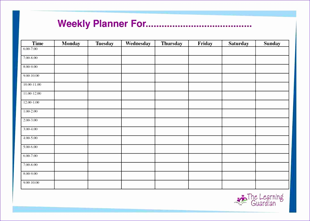 14 Hourly Planner Template Excel Excel Templates Excel