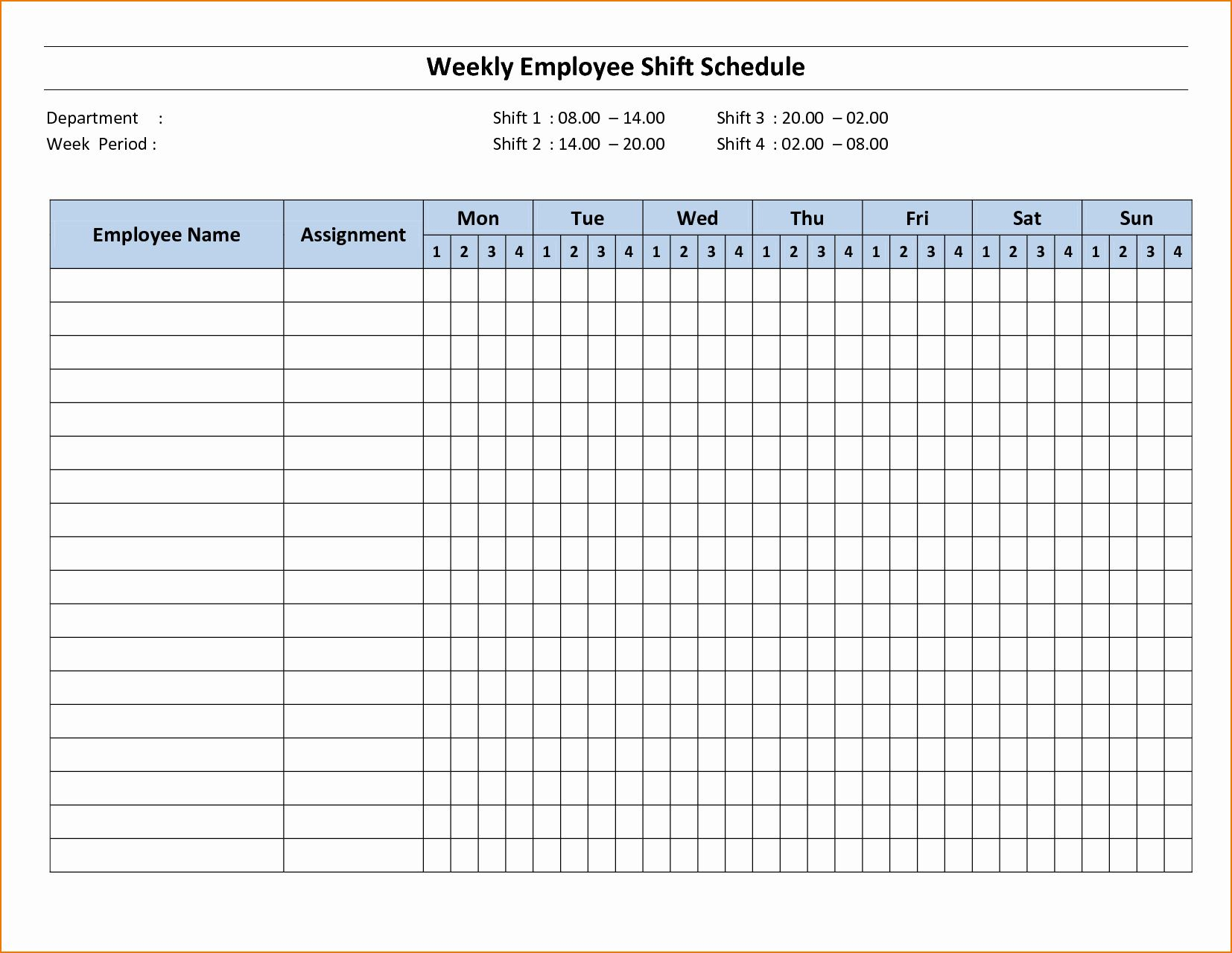 2 Week Schedule Template Example Calendar Printable