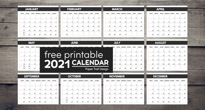2021 free monthly calendar templates paper trail design