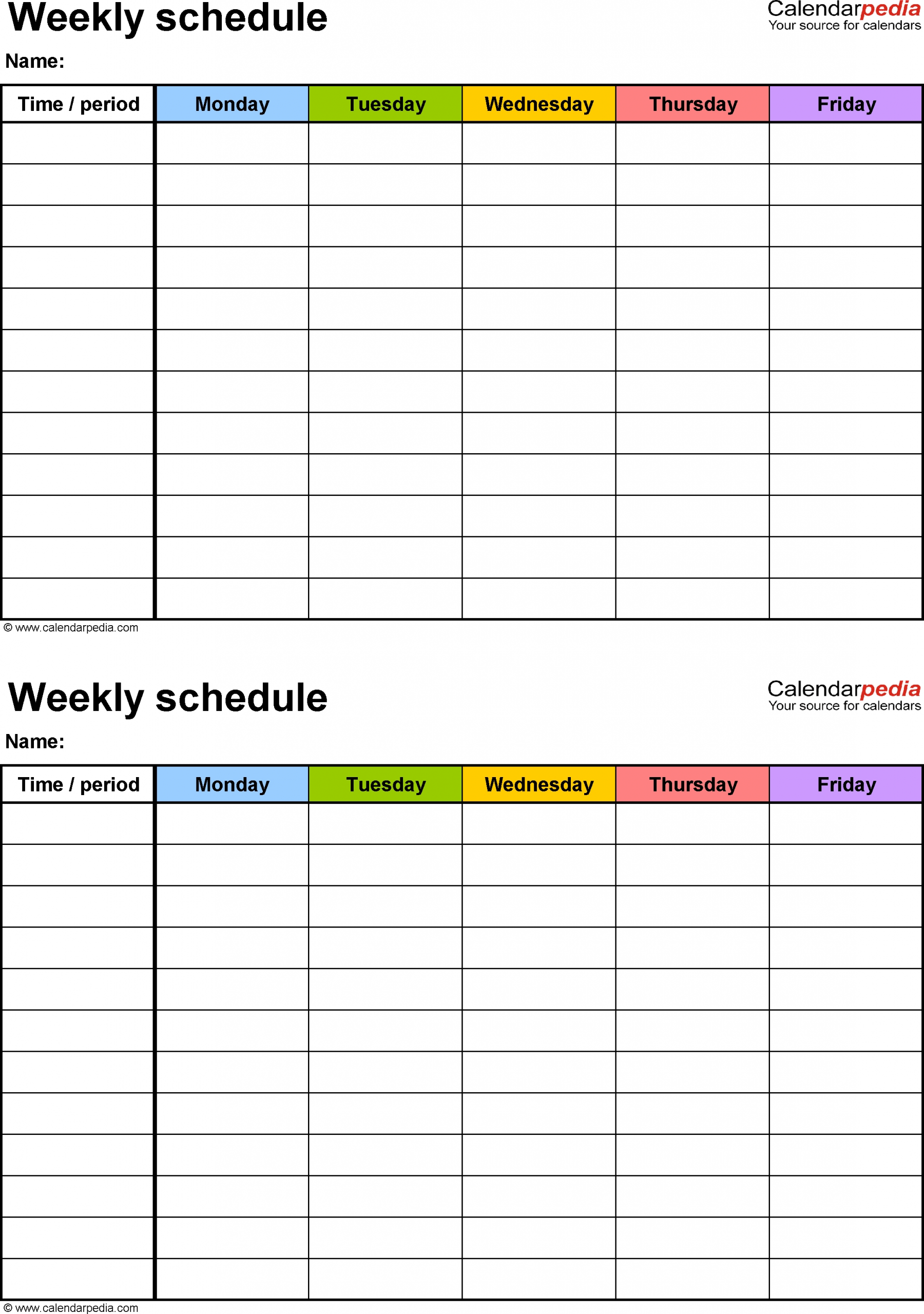 5 day planner template free calendar inspiration design
