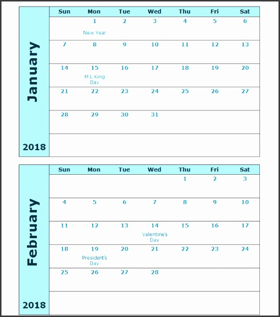 5 Free Printable Calendar Templates 2 Months Per Page