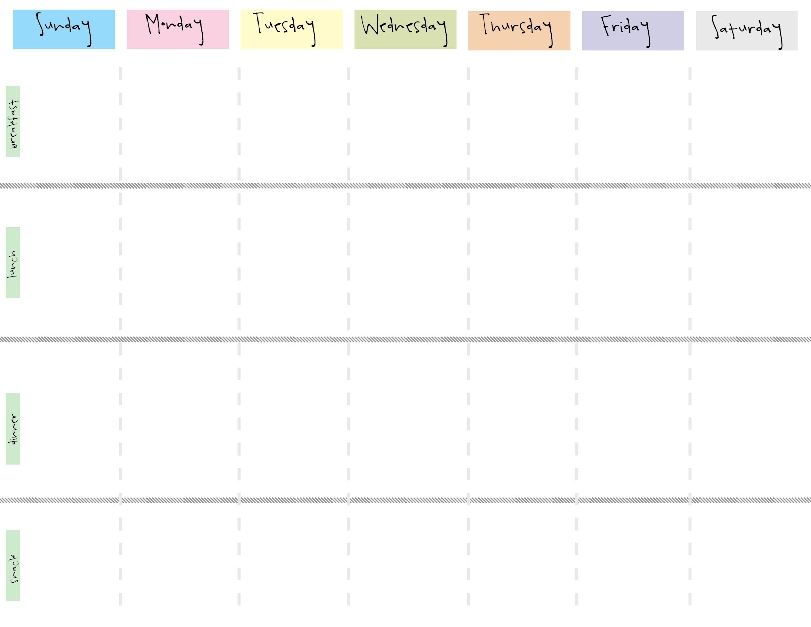 7 Day Weekly Planner Template Printable Calendar