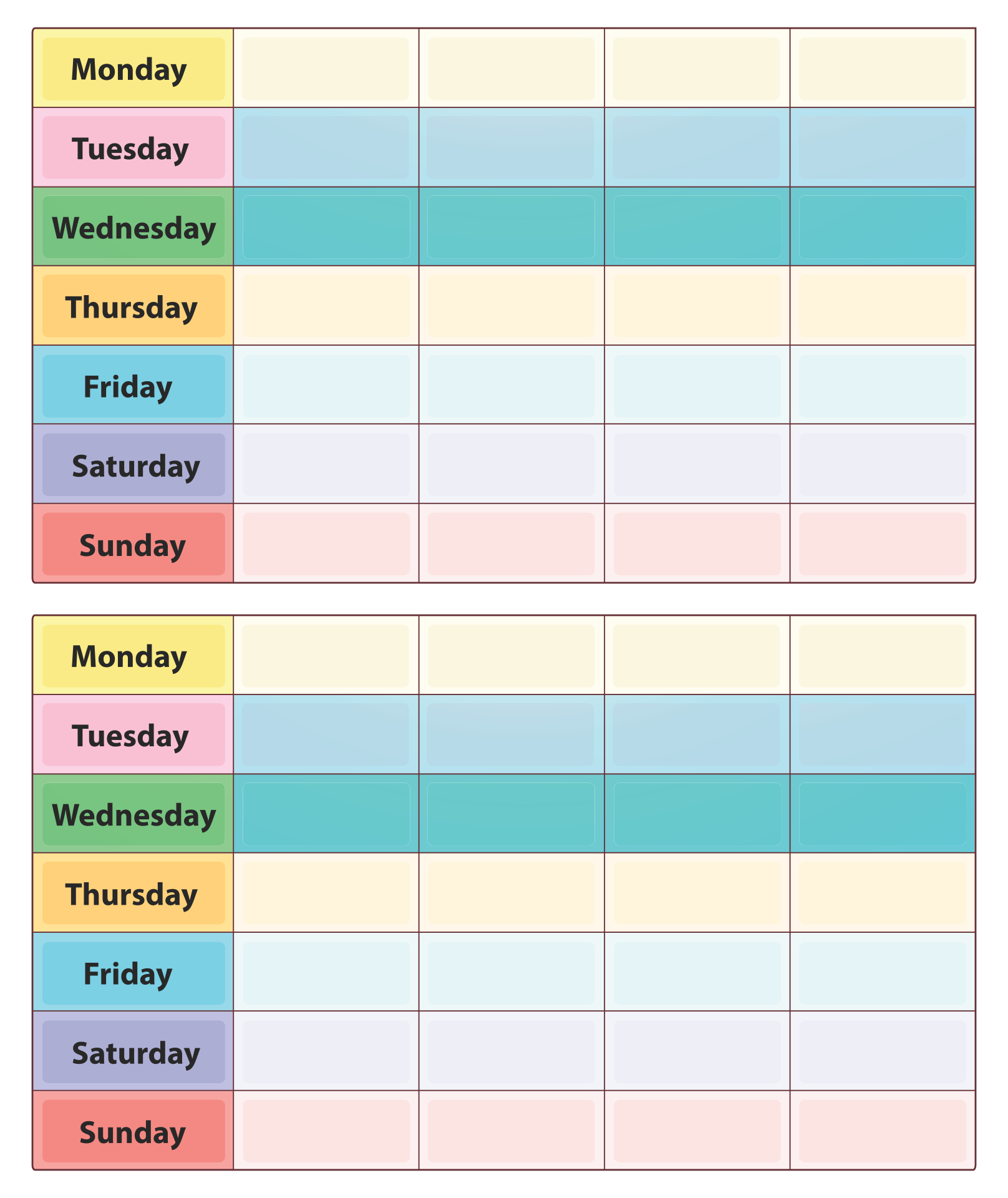 8 best 2 week printable calendar weekly with time 1