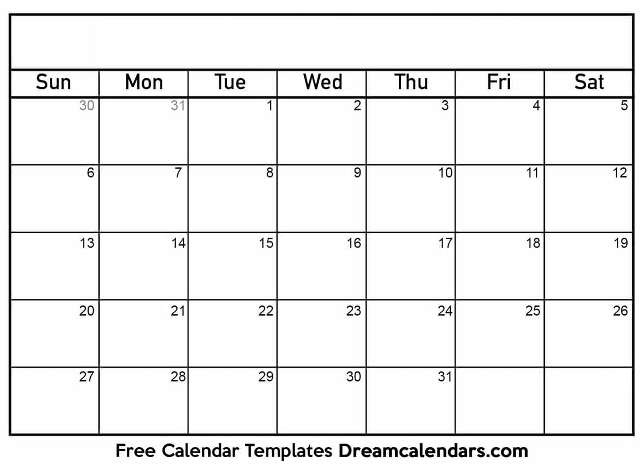 Blank Calendar Printable Blank Calendar 2021 1