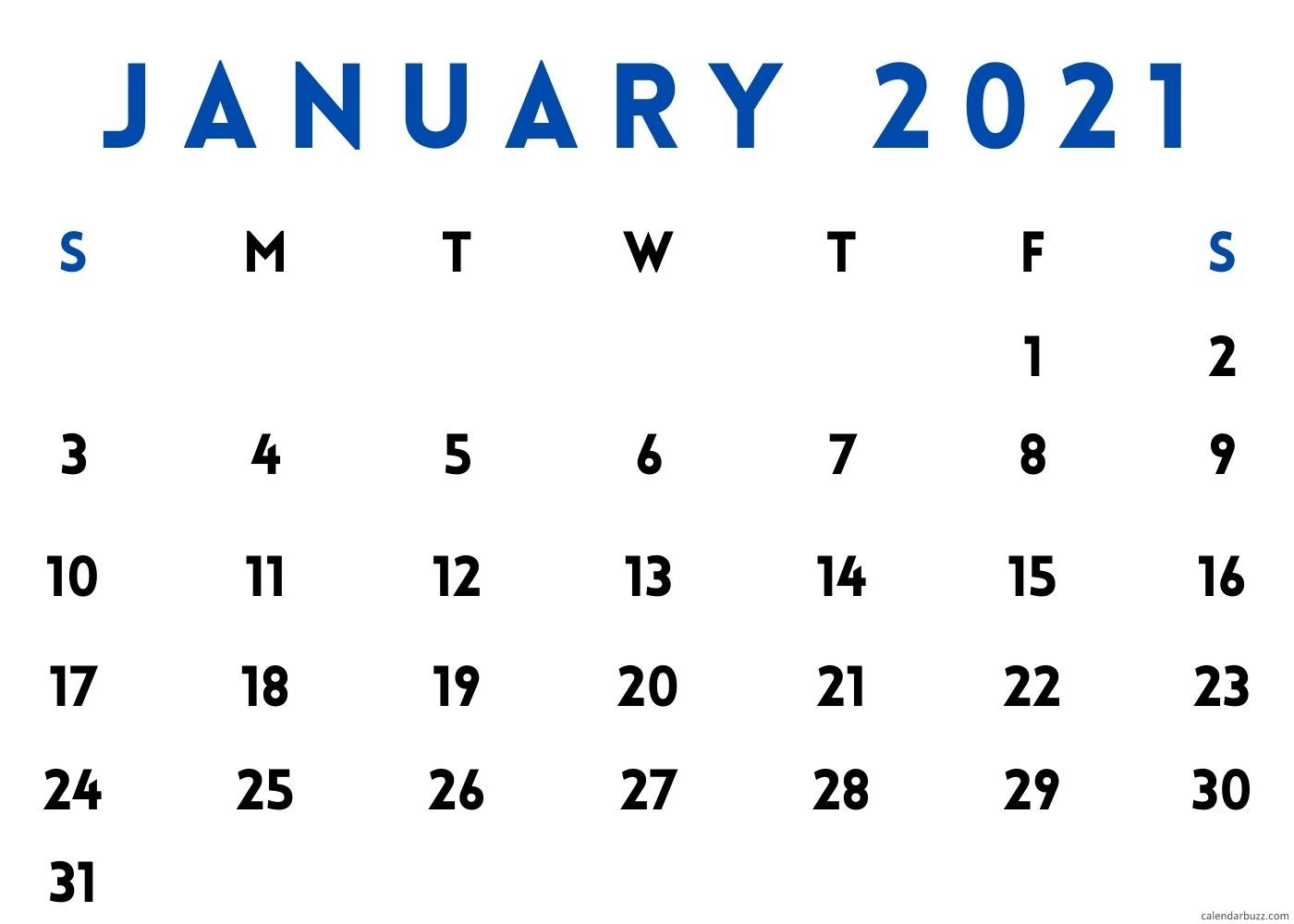 blank january 2021 calendar printable free download 1