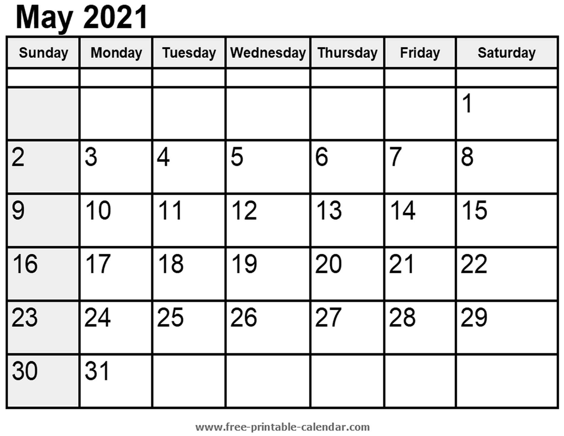 calendar may 2021 free printable calendar