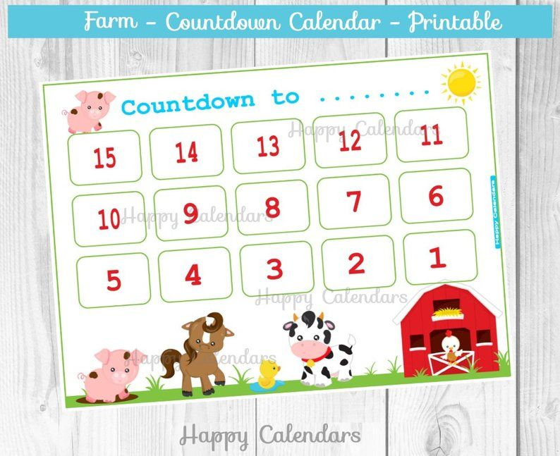 countdown calendar farm theme farm party countdown