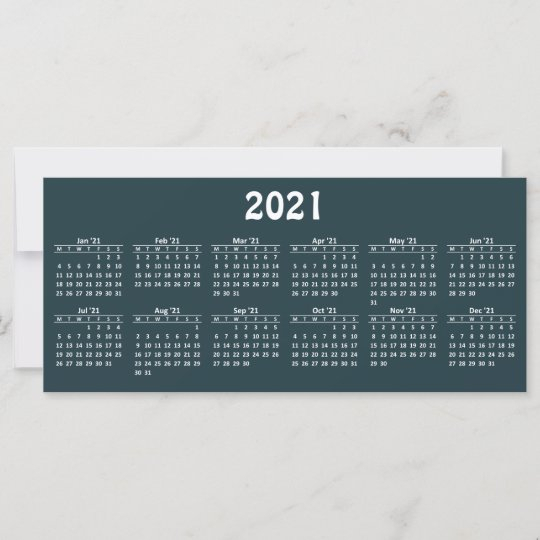 Create Your Own 2021 Calendar Flat Card Zazzle Co Uk
