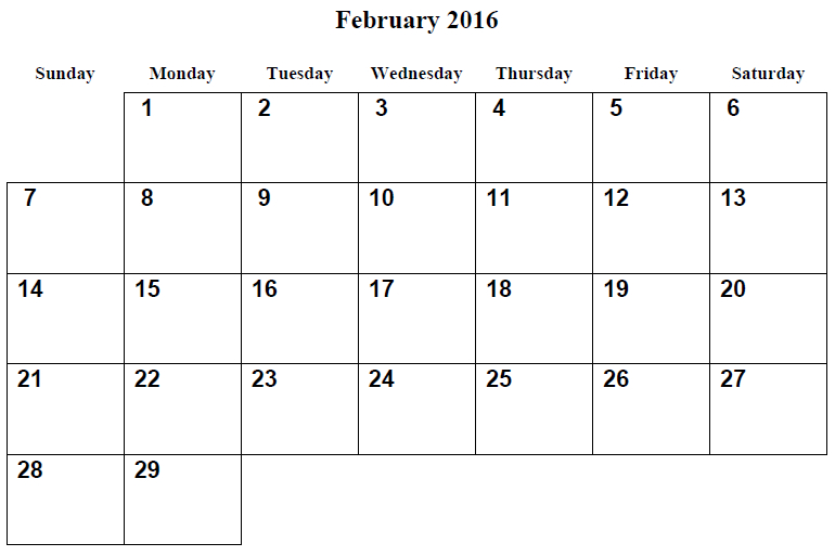 february 2016 calendar printable calendar 2016 2017