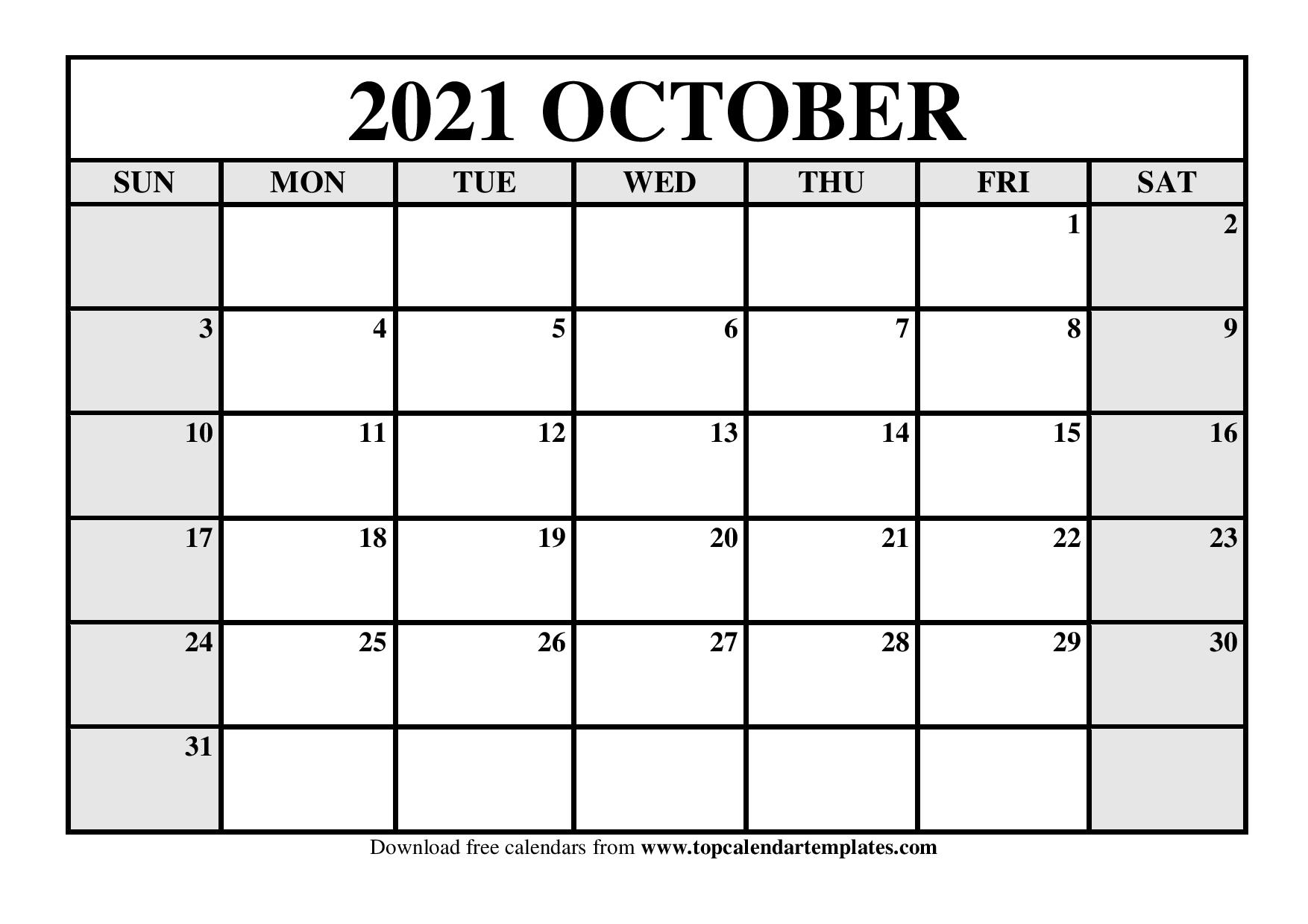 Free October 2021 Calendar Printable Pdf Word Templates