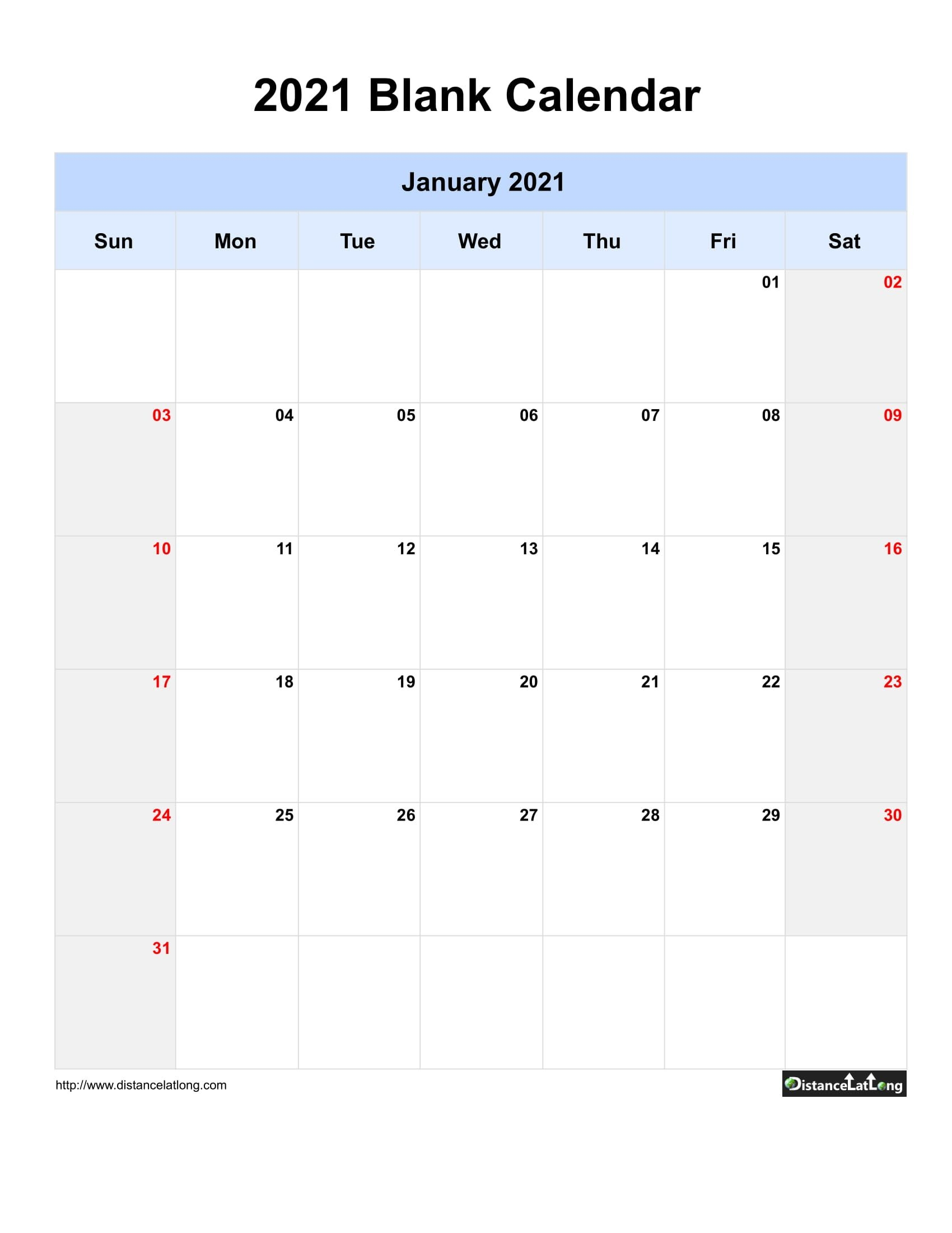 Free Printable Calendars 2021 Blanks Word Example
