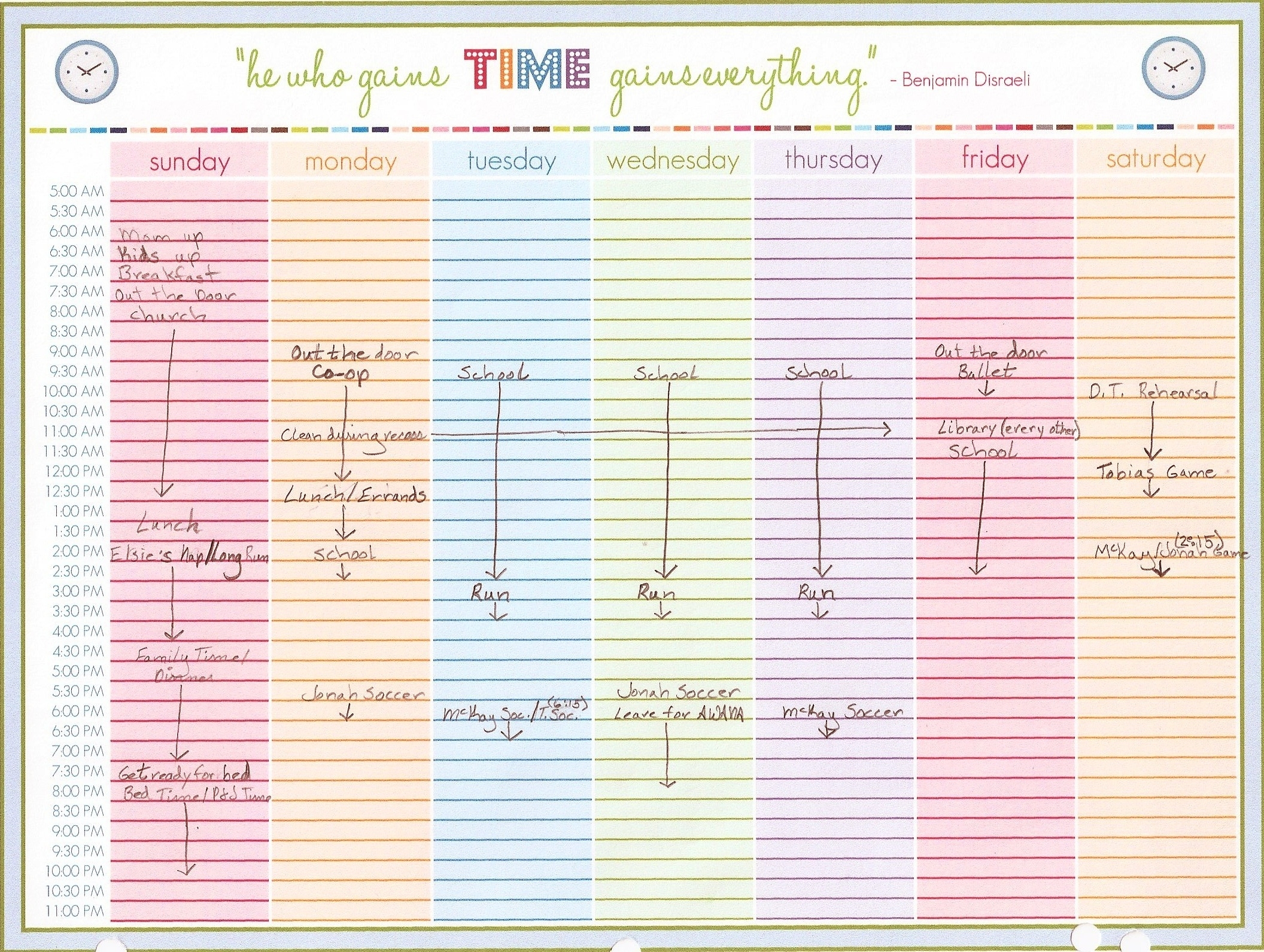Free Printable Daily Calendar With Time Slots Template
