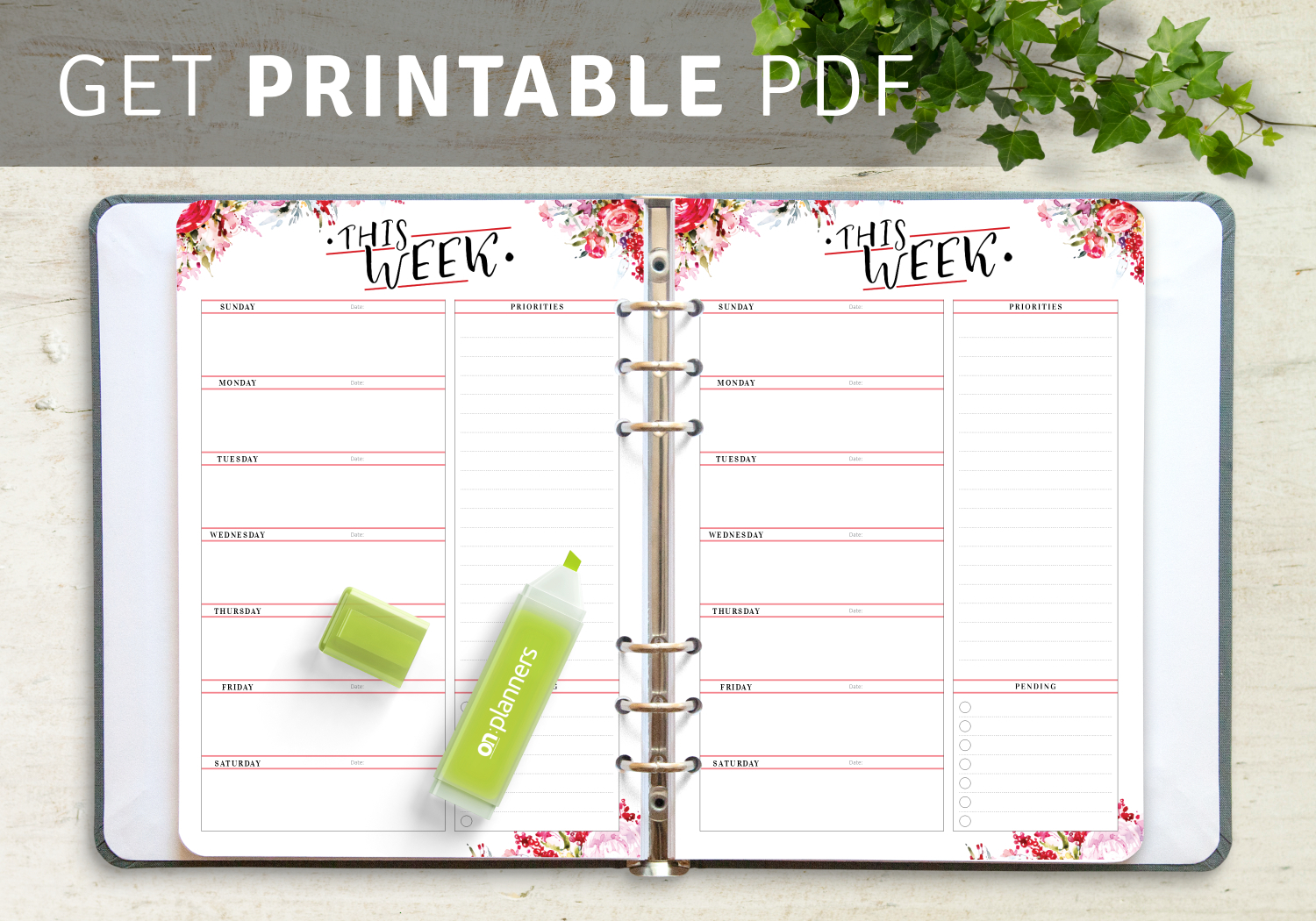 Free Week At A Glance Template Calendar Printables Free